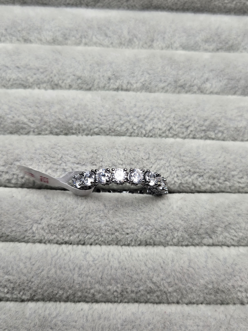 Size 11 Eternity Ring Diamond Cubic Zirconia Hematite Plated Bomb Party Ring
